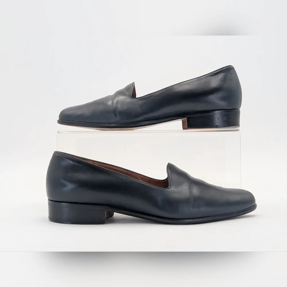 COACH Made In Italy Women's Size 6M Classic Navy Genuine Smooth Leather Loafers - Picture 11 of 17